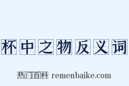 杯中之物反义词是什么意思的图片